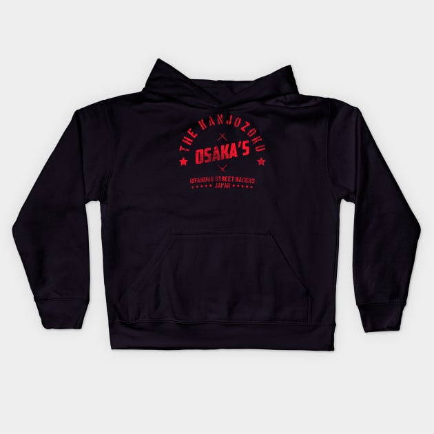 The Kanjozoku Street Racers Kids Hoodie by cowyark rubbark